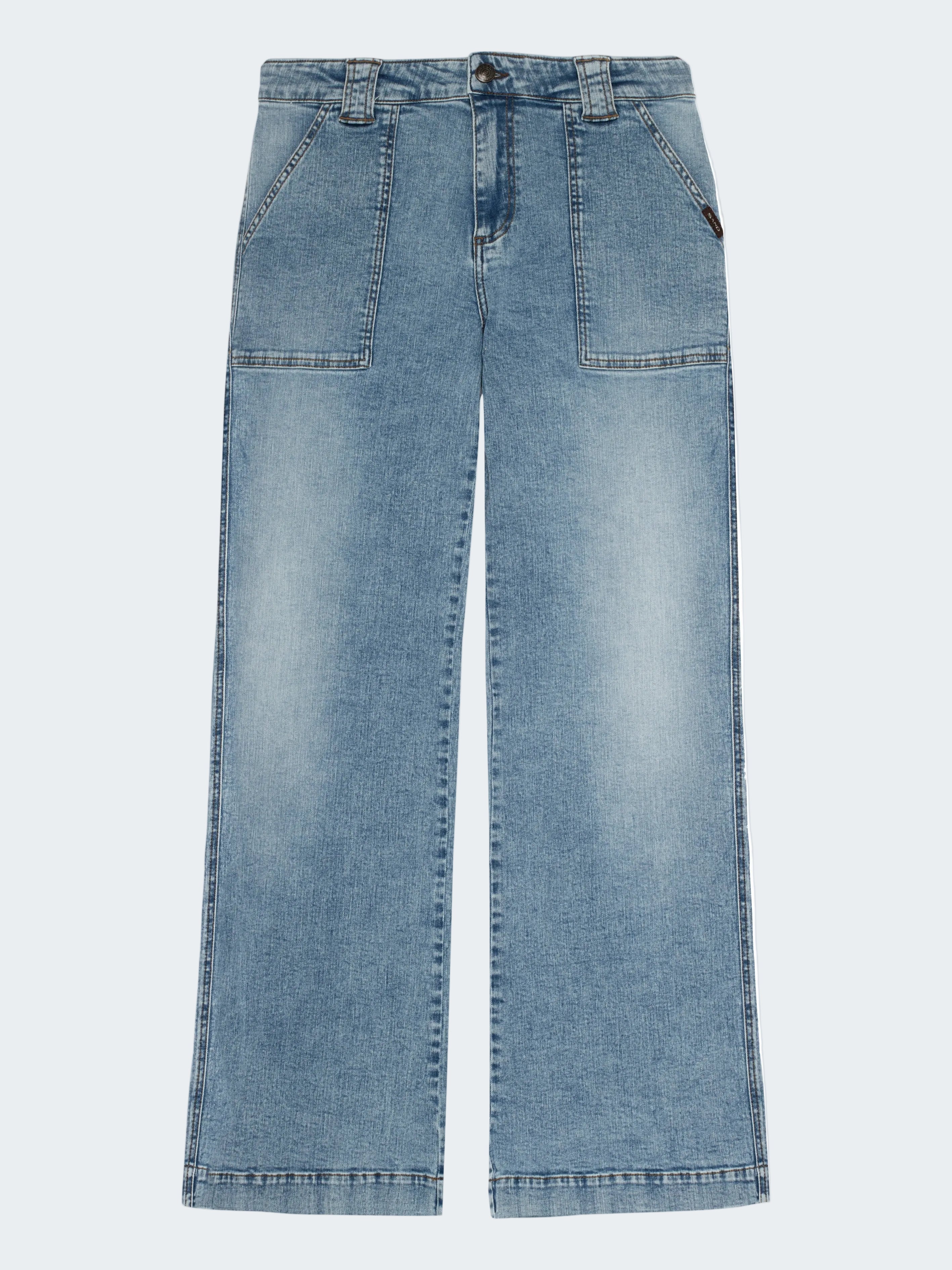 Wide Denim Stretch Jeans