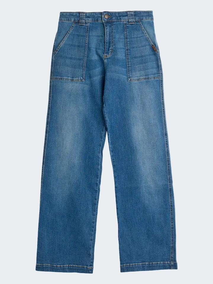 Wide Denim Stretch Jeans