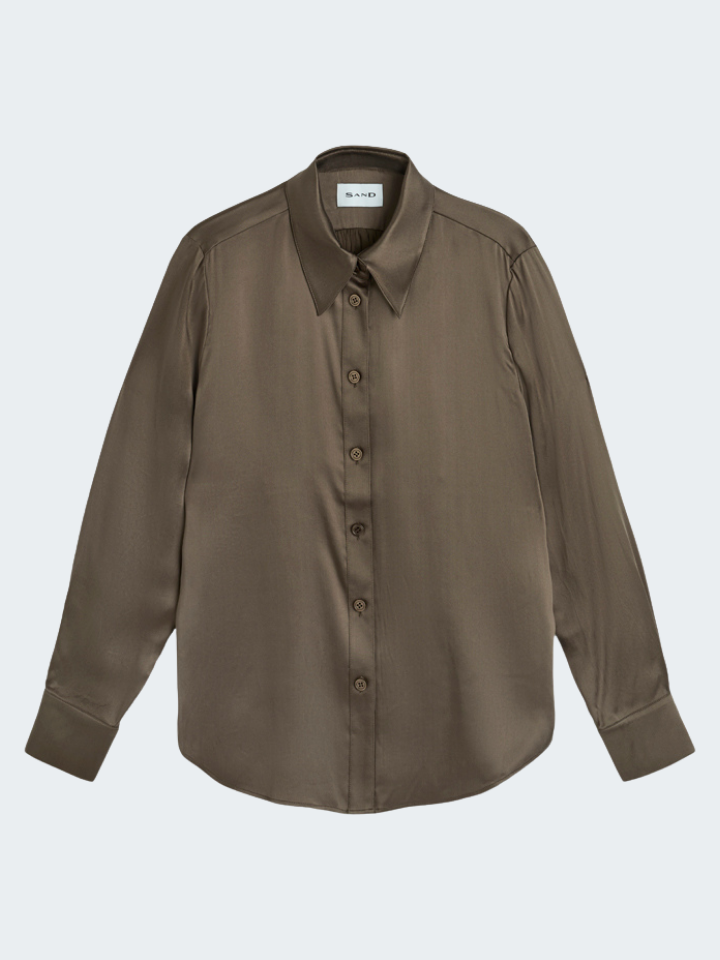 Long Sleeve Silk Stretch Shirt