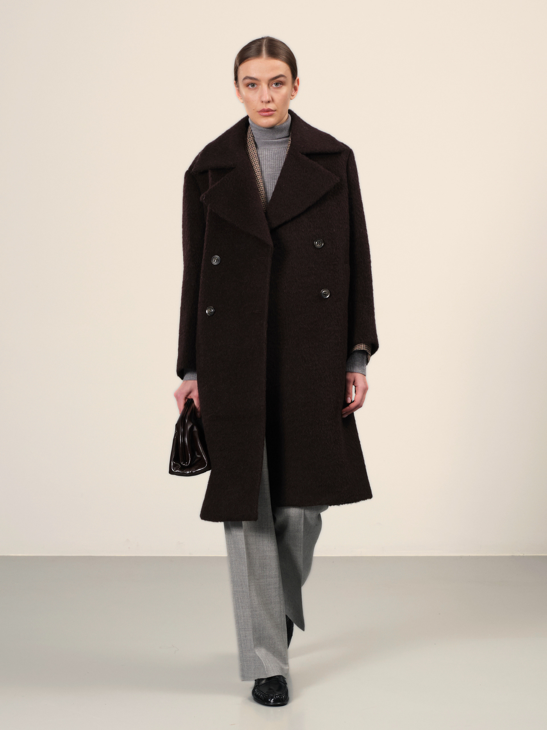 Houndstooth Wool Tailored Jacket