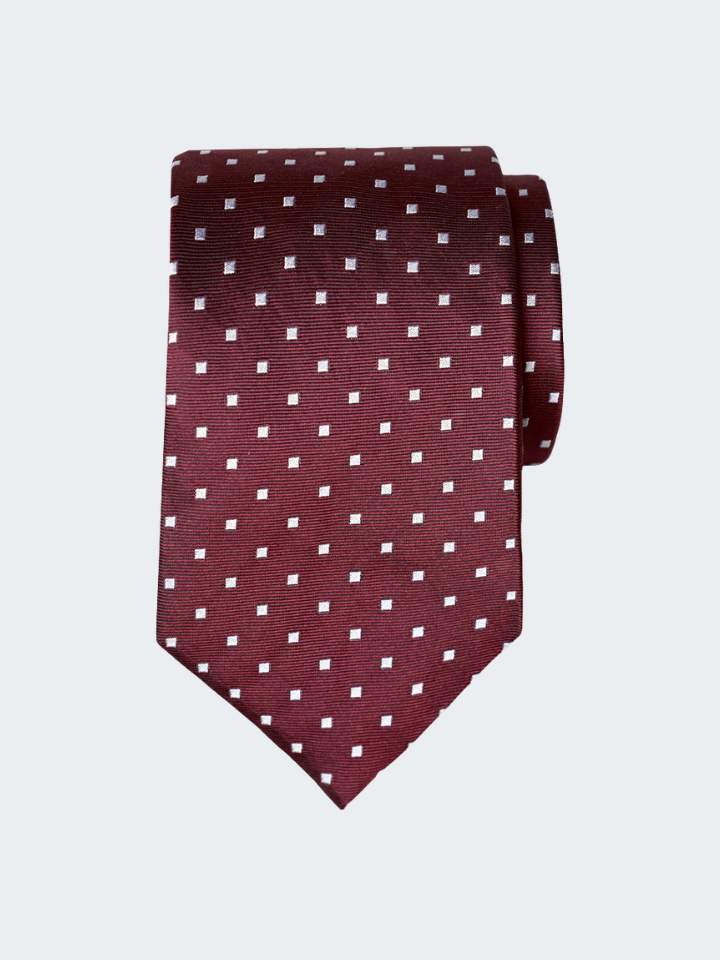 Polka dot silk tie