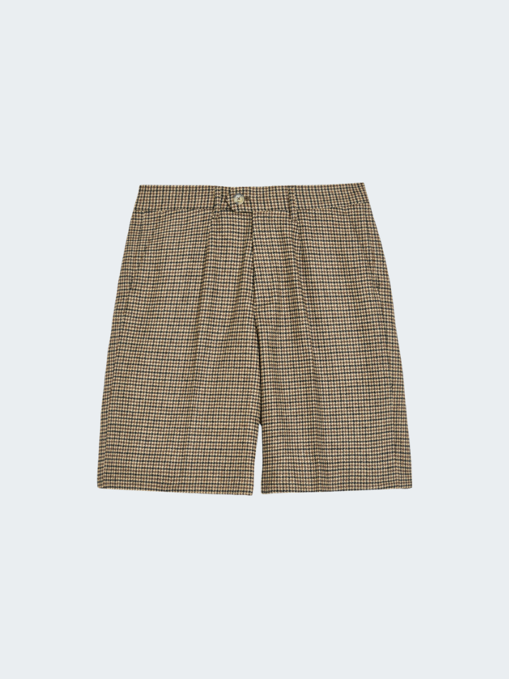 Houndstooth Wool Short
