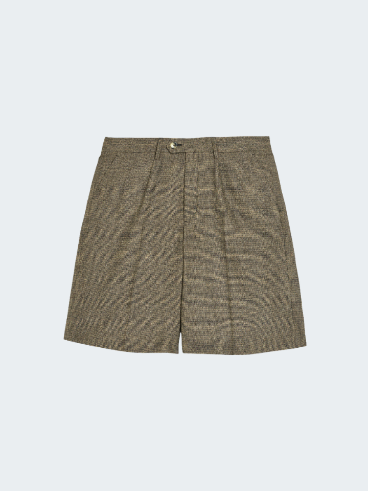 Micro check stretch Short