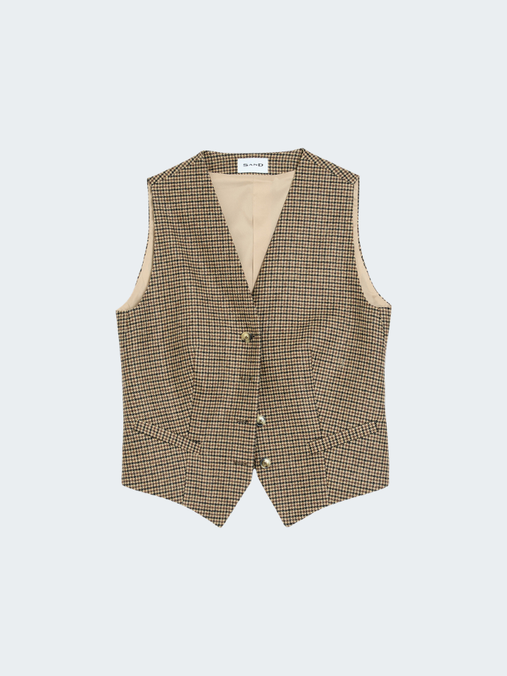 Houndstooth Wool Waistcoat