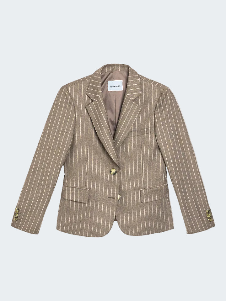 Pinstripe fit wool blazer
