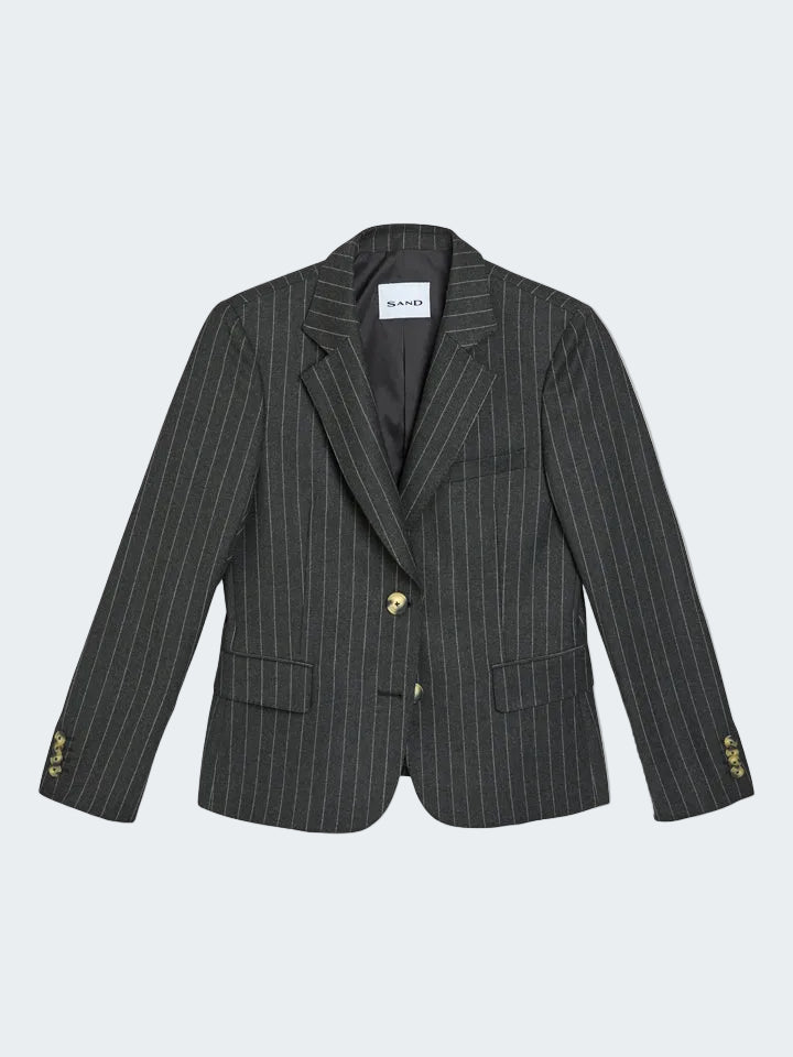 Pinstripe fit wool blazer
