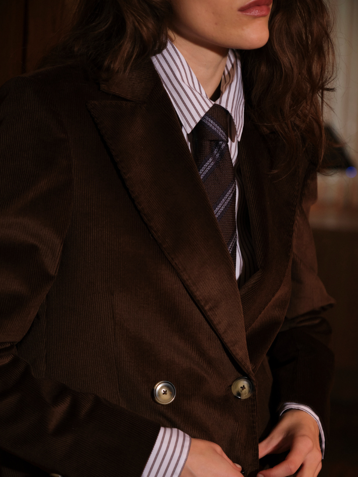 Corduroy Double-Breasted Blazer