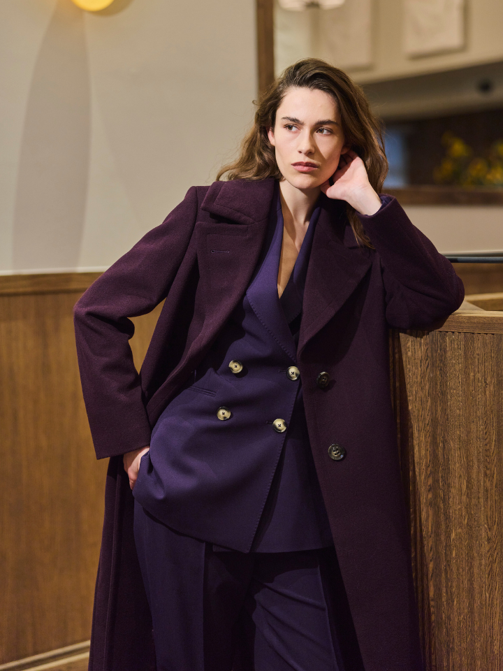 High-waisted Straight Trousers in Recycle Cadi Stretch