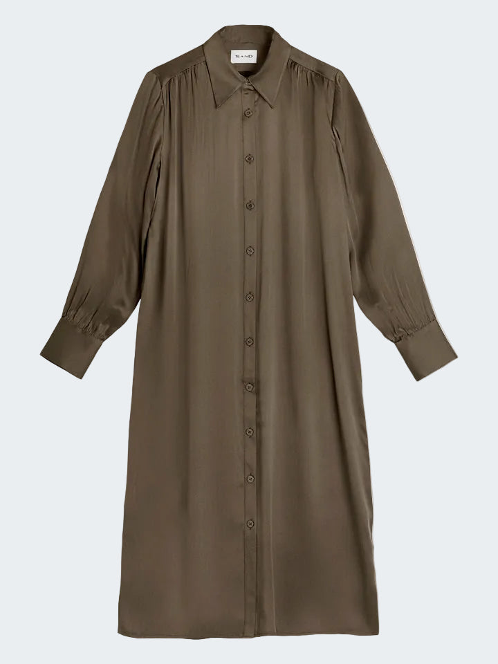 Silk Stretch Shirt Dress