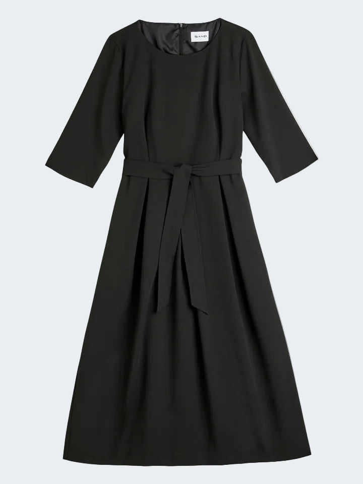 Black dress with a belt