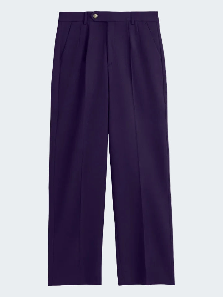 High-waisted Straight Trousers in Recycle Cadi Stretch