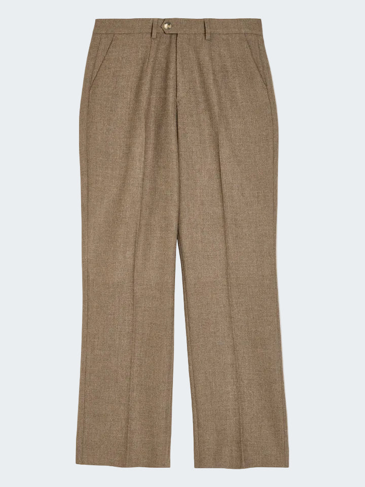 Straight Tailored Trousers in Tweed Structure with Stretch
