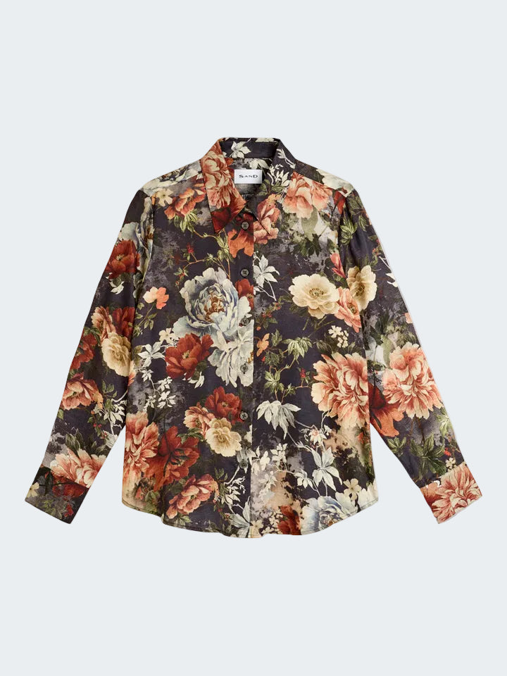 Silk Print Floral Shirt