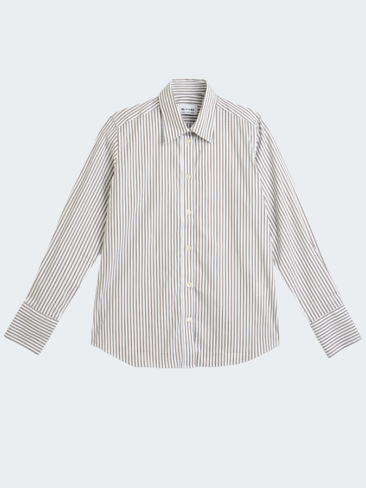 Striped poplin shirt with stretch