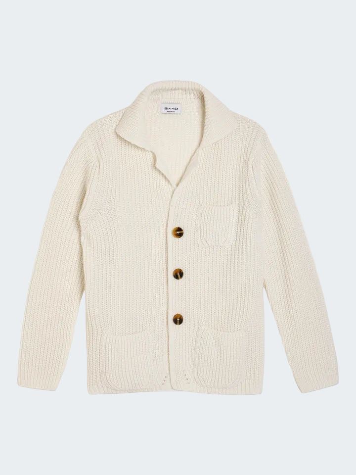 English rib button sweater