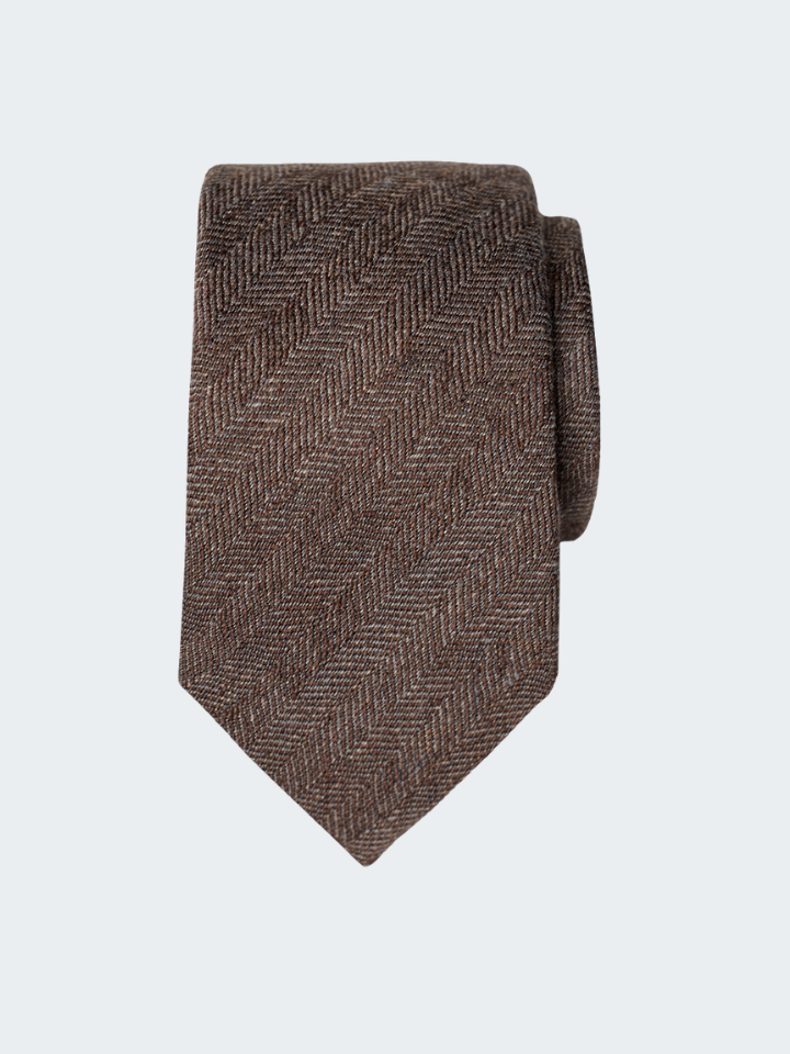 Zig-zag wool silk tie