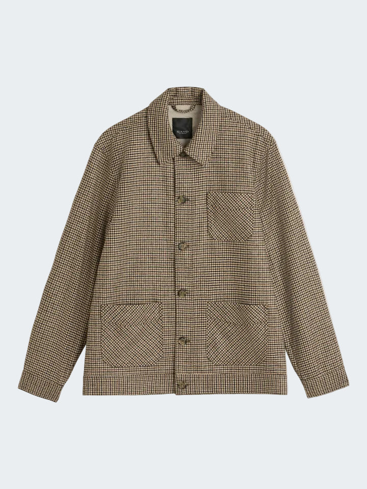 British Mood Check Soft Lambswool Overshirt