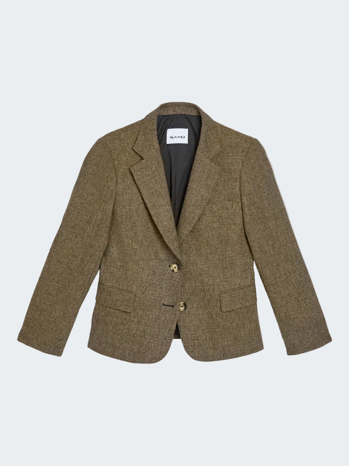 Micro check stretch blazer