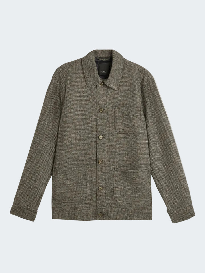 Micro Check Stretch Overshirt