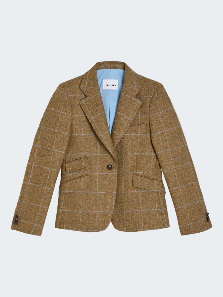 Lambswool check blazer