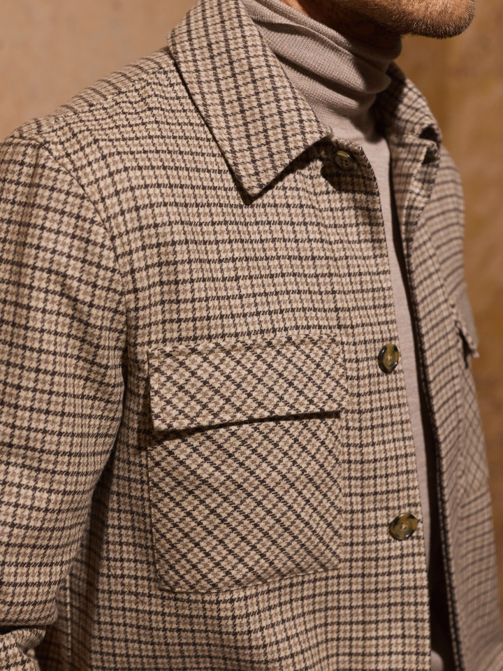 British Mood Check Soft Lambswool Overshirt