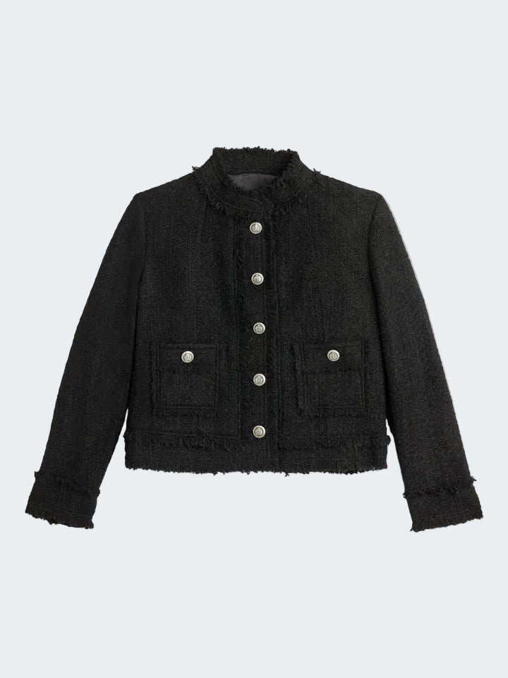Fringed Boucle Light Jacket