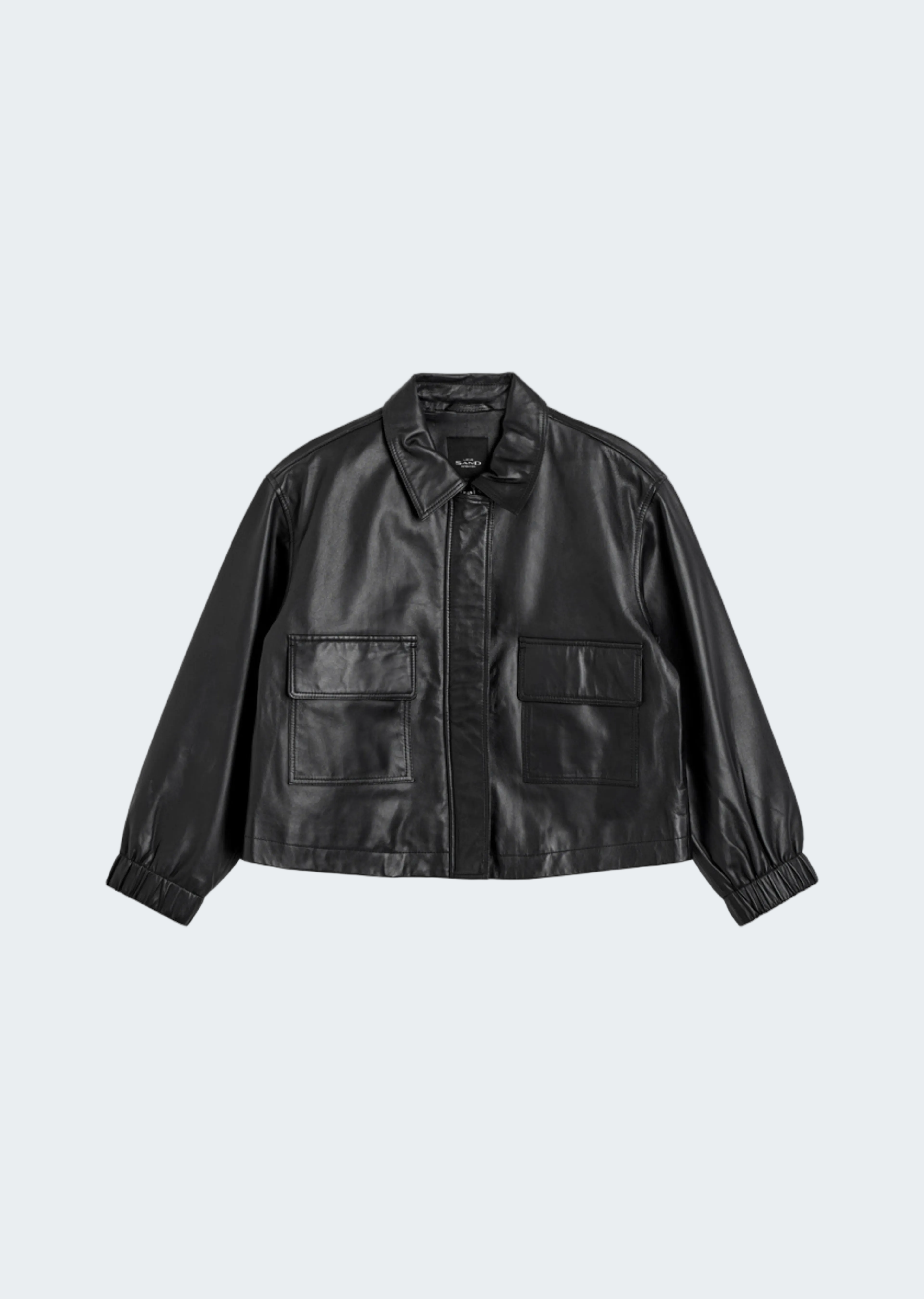 Cropped Boxy Jacket in Genuine Soft Leather
