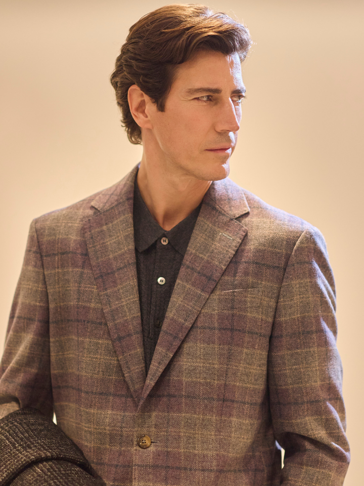 Extra fine merino wool long sleeve polo
