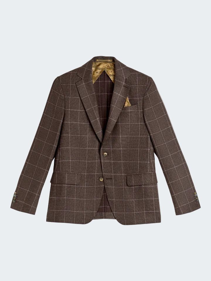 Cashmere Wool Check Blazer