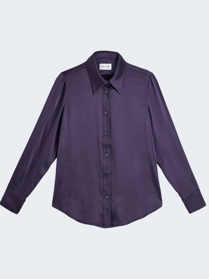 Long Sleeve Silk Stretch Shirt