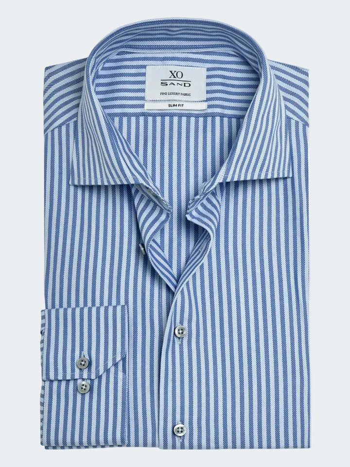 Cotton Twill Striped Regular Shirt