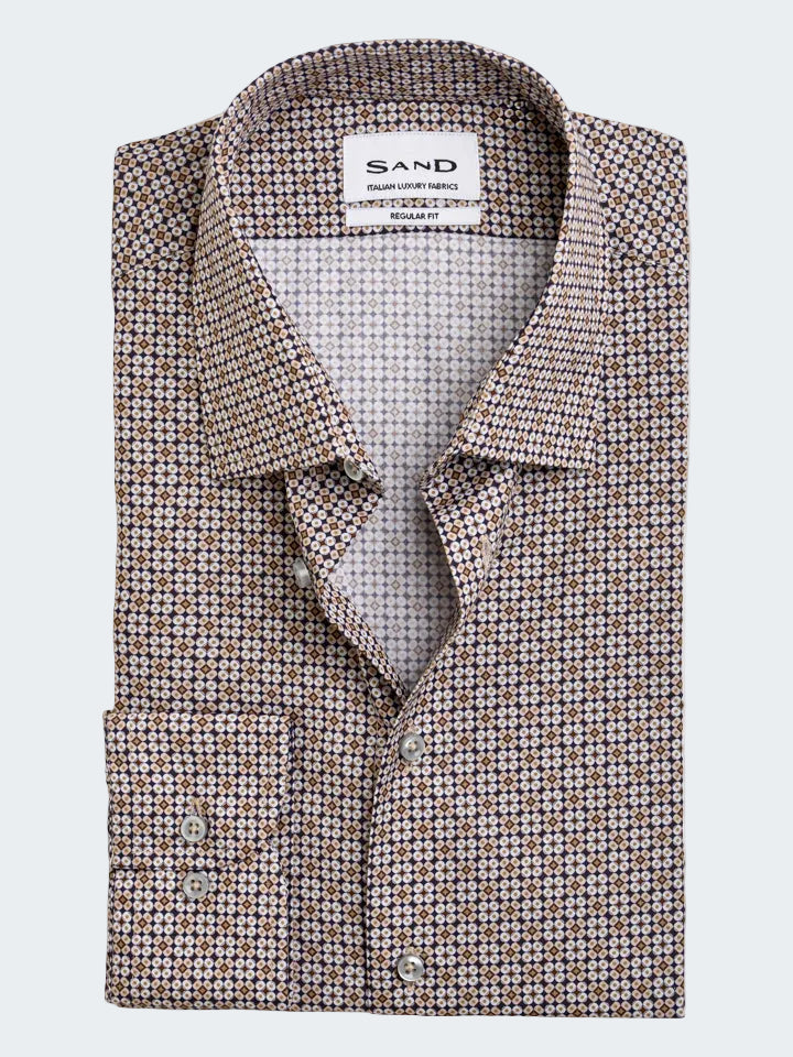 Cotton Poplin printed Regular Shirt