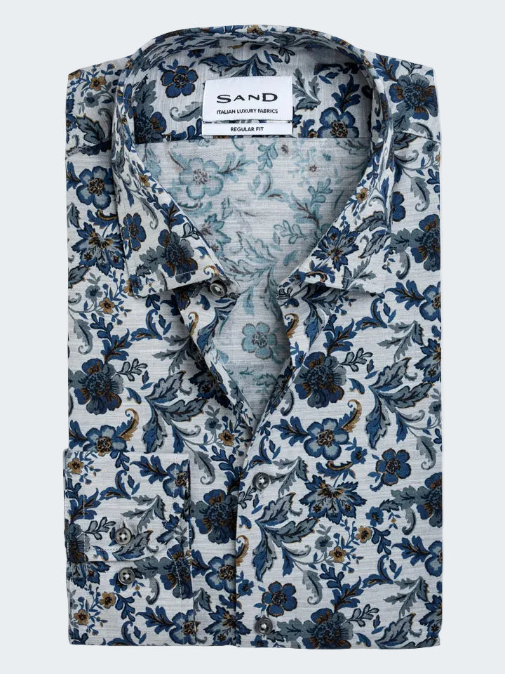 Cotton Mélange Printed Shirt - Regular