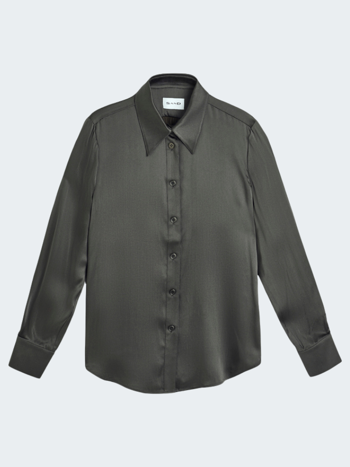 Long Sleeve Silk Stretch Shirt