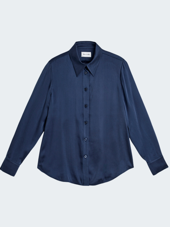 Long Sleeve Silk Stretch Shirt