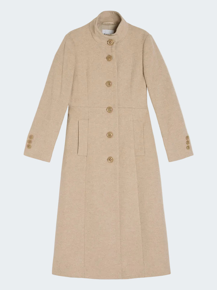 Cashmere Wool Buttoned Coat
