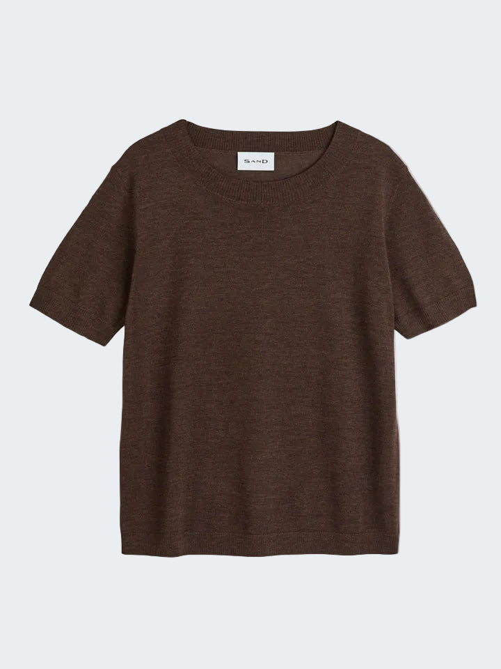 Fine Merino Wool Short Sleeve Sweater