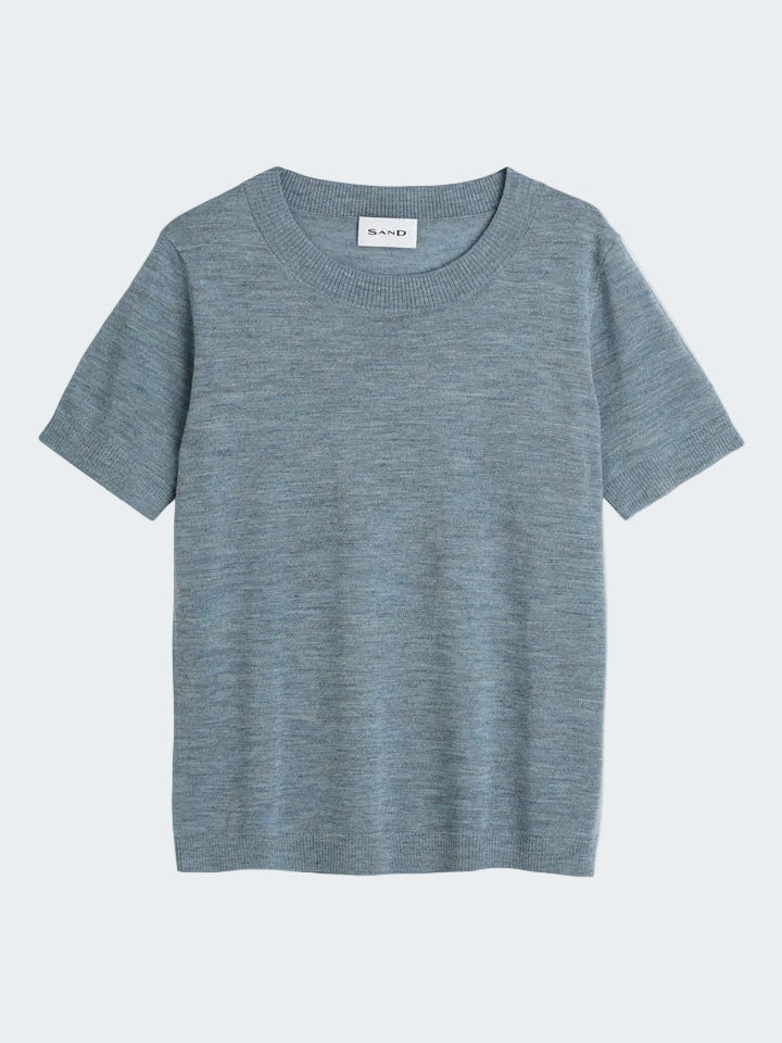 Fine Merino Wool Short Sleeve Sweater