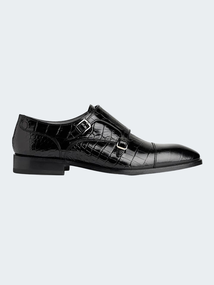 Monk straps leather shoes