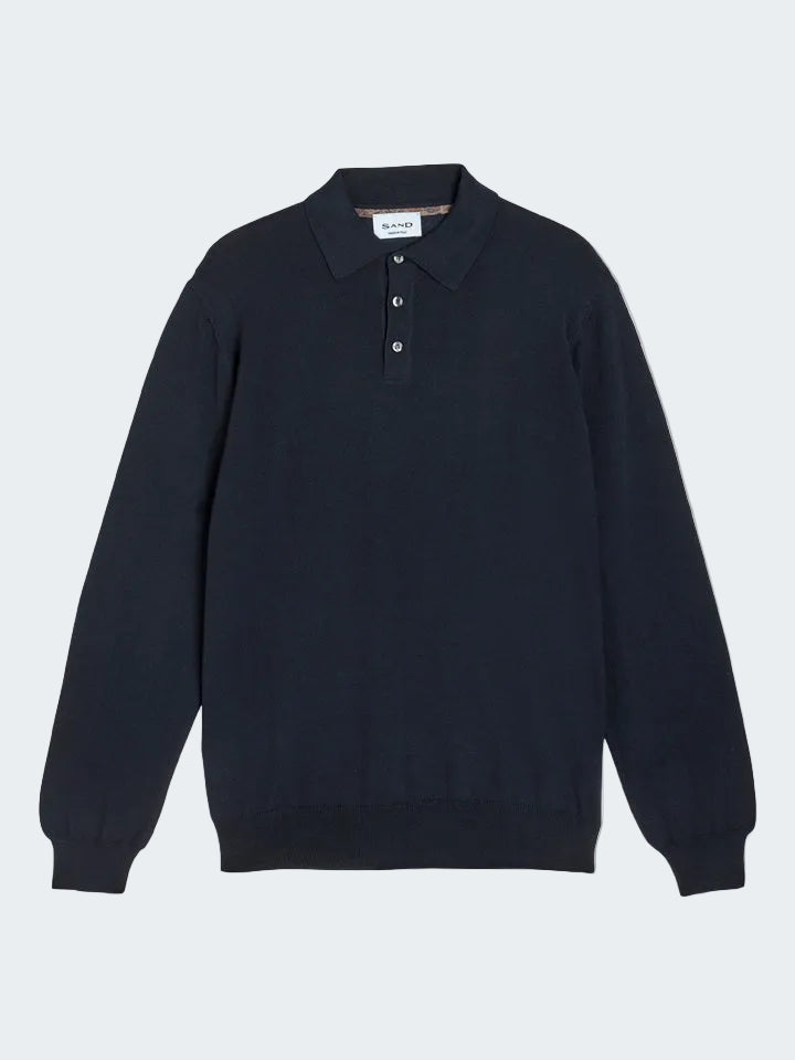 Extra Fine Merino Wool Long Sleeve Polo