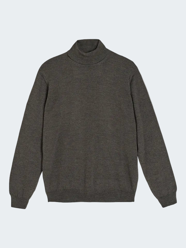 Merino "Mouline" wool turtle neck sweater