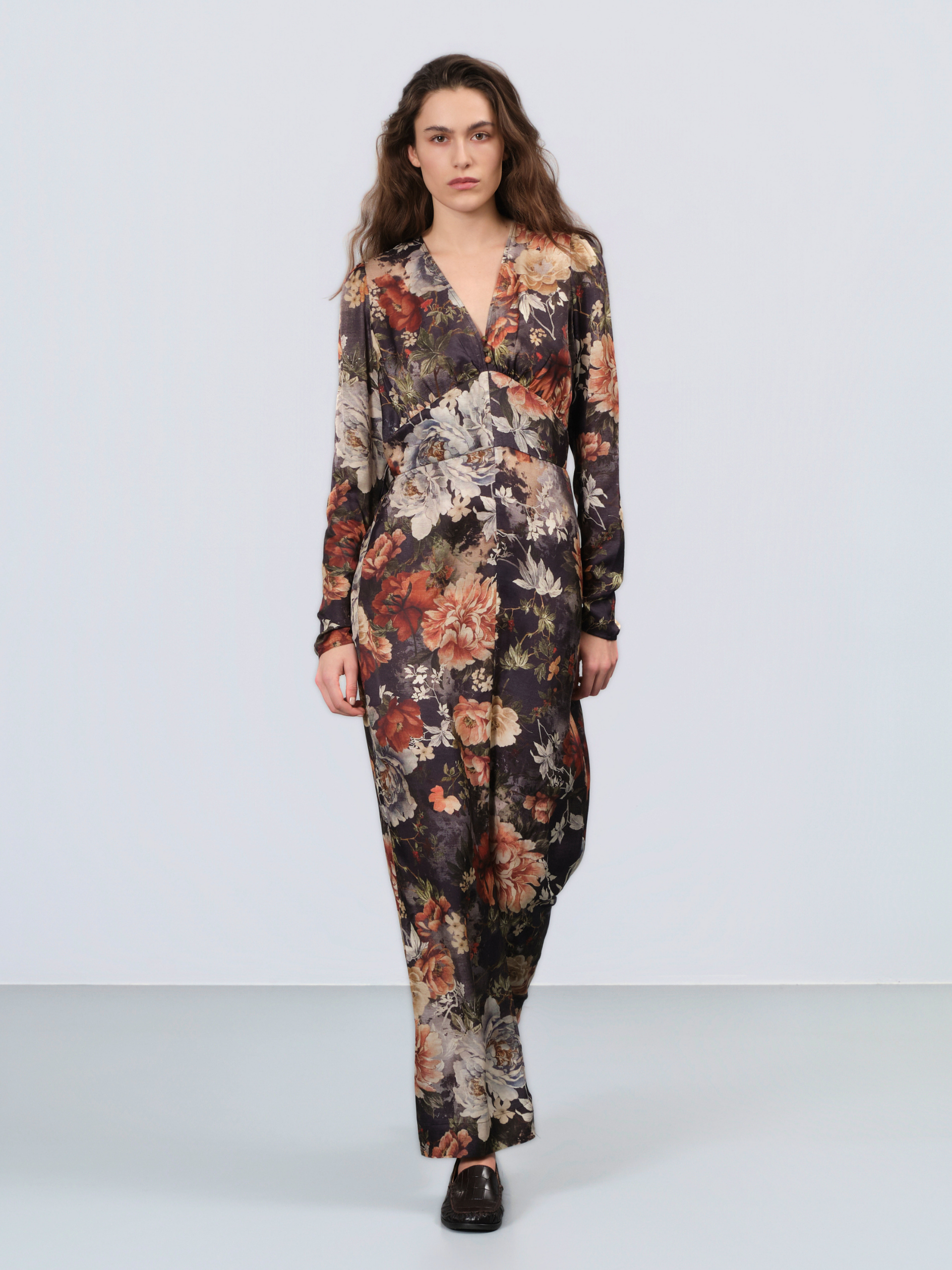 Silk Print Floral Dress