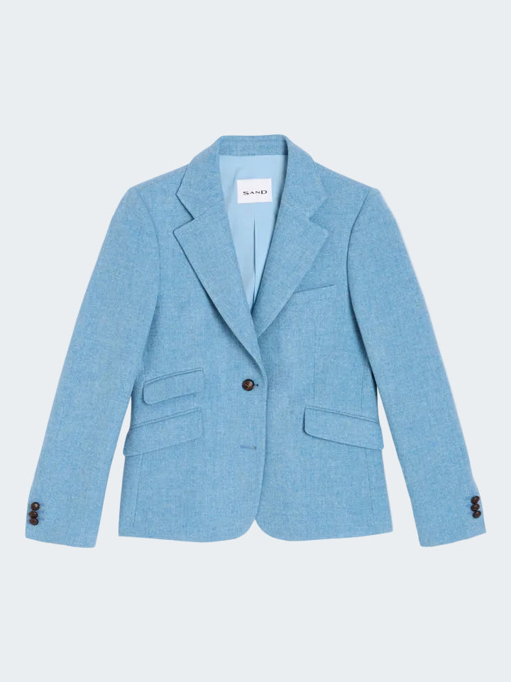 Shetland wool notched lapel blazer