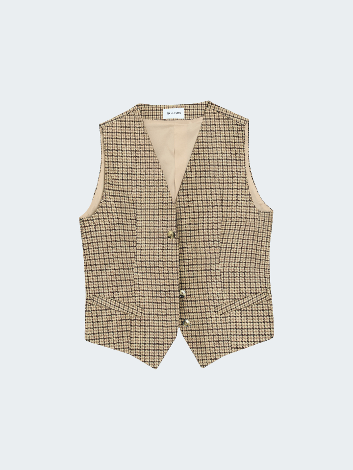 Houndstooth Wool Waistcoat