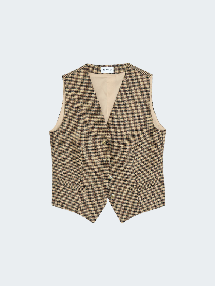Houndstooth Wool Waistcoat
