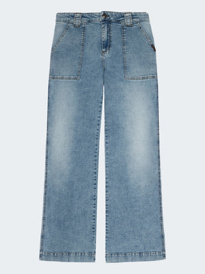 Wide Denim Stretch Jeans