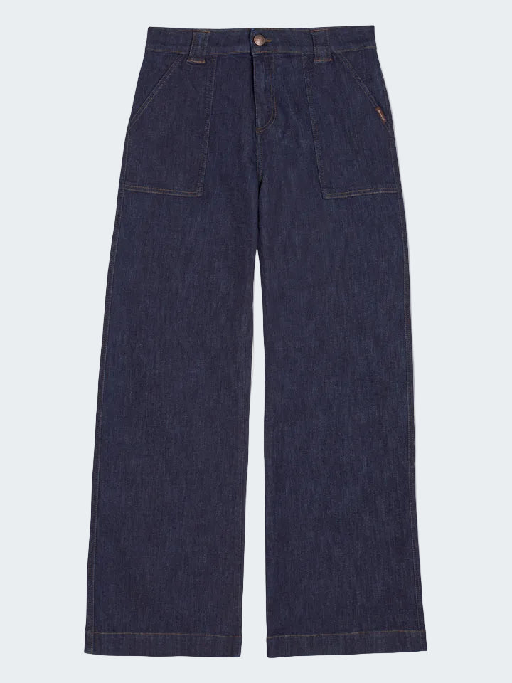 Wide Denim Stretch Jeans
