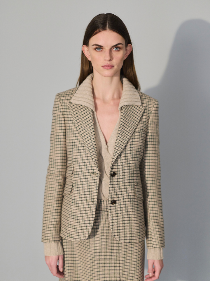 Houndstooth Wool Short
