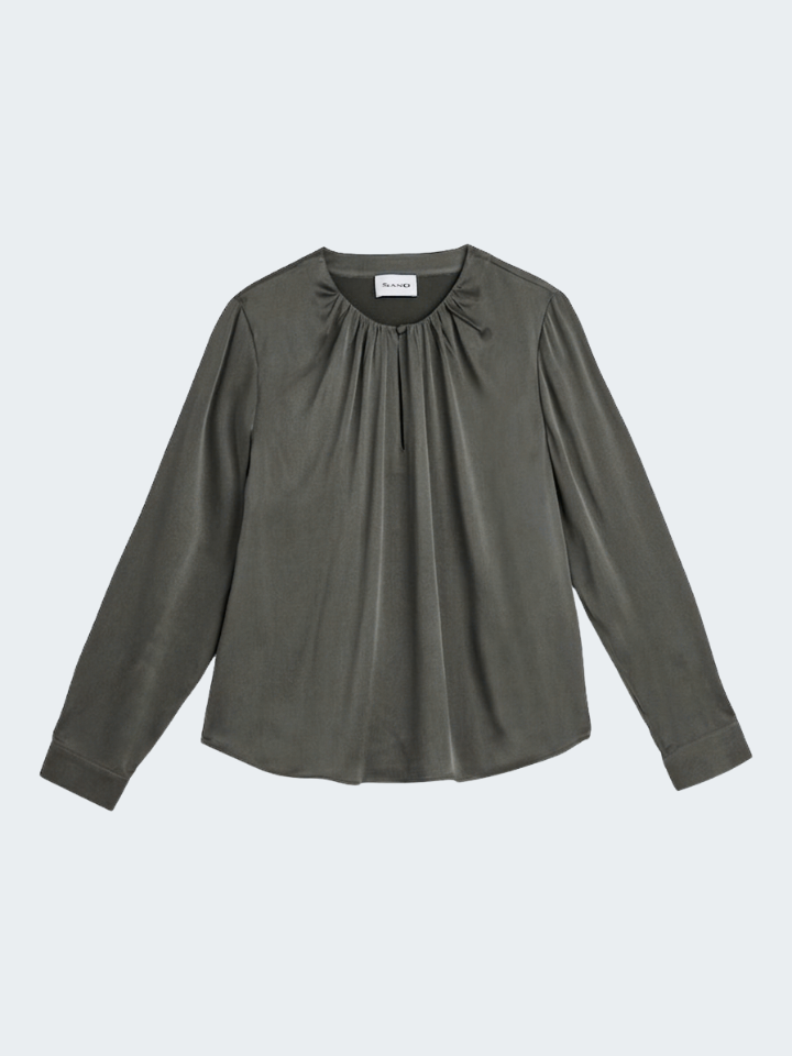 Long Sleeve Blouse in Silk Stretch