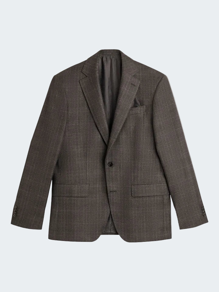 Super 110's Fine Flannel Check Blazer